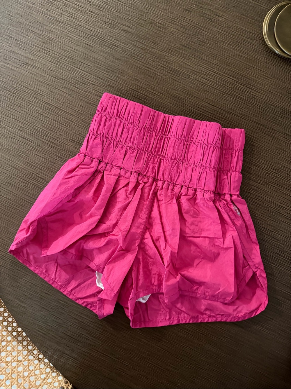 FP Movement by Free People Hot Pink Smocked-Waist Athletic Shorts